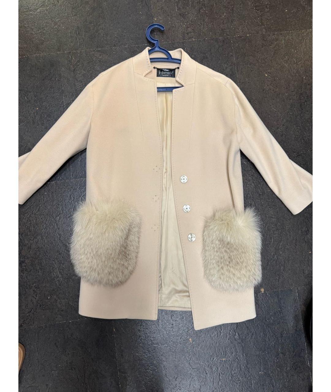 LORO PIANA Бежевое шерстяное пальто, фото 7