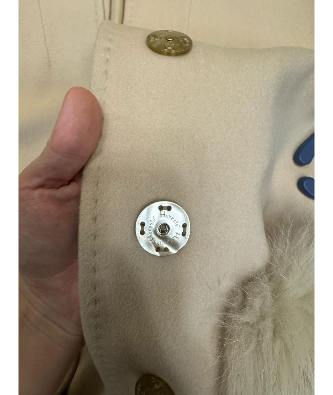 LORO PIANA Бежевое шерстяное пальто, фото 4