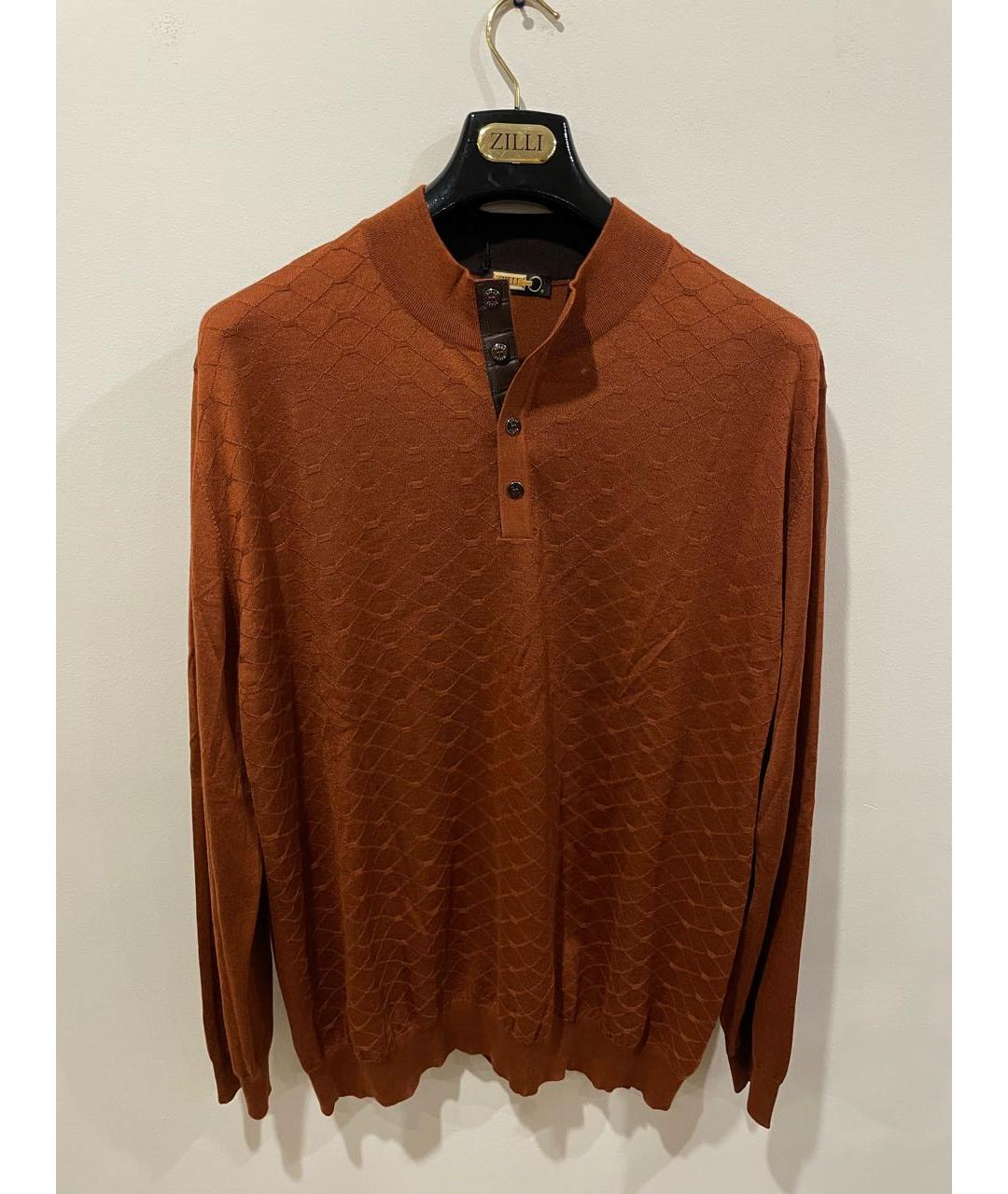 ZILLI Оранжевый кашемировый джемпер / свитер, фото 7
