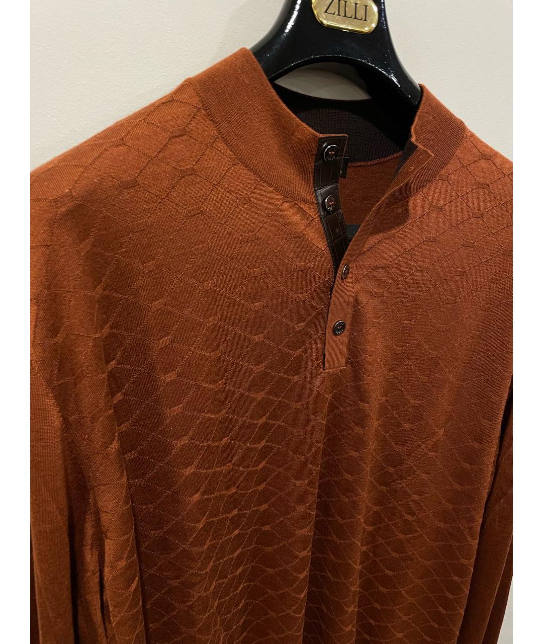 ZILLI Оранжевый кашемировый джемпер / свитер, фото 3
