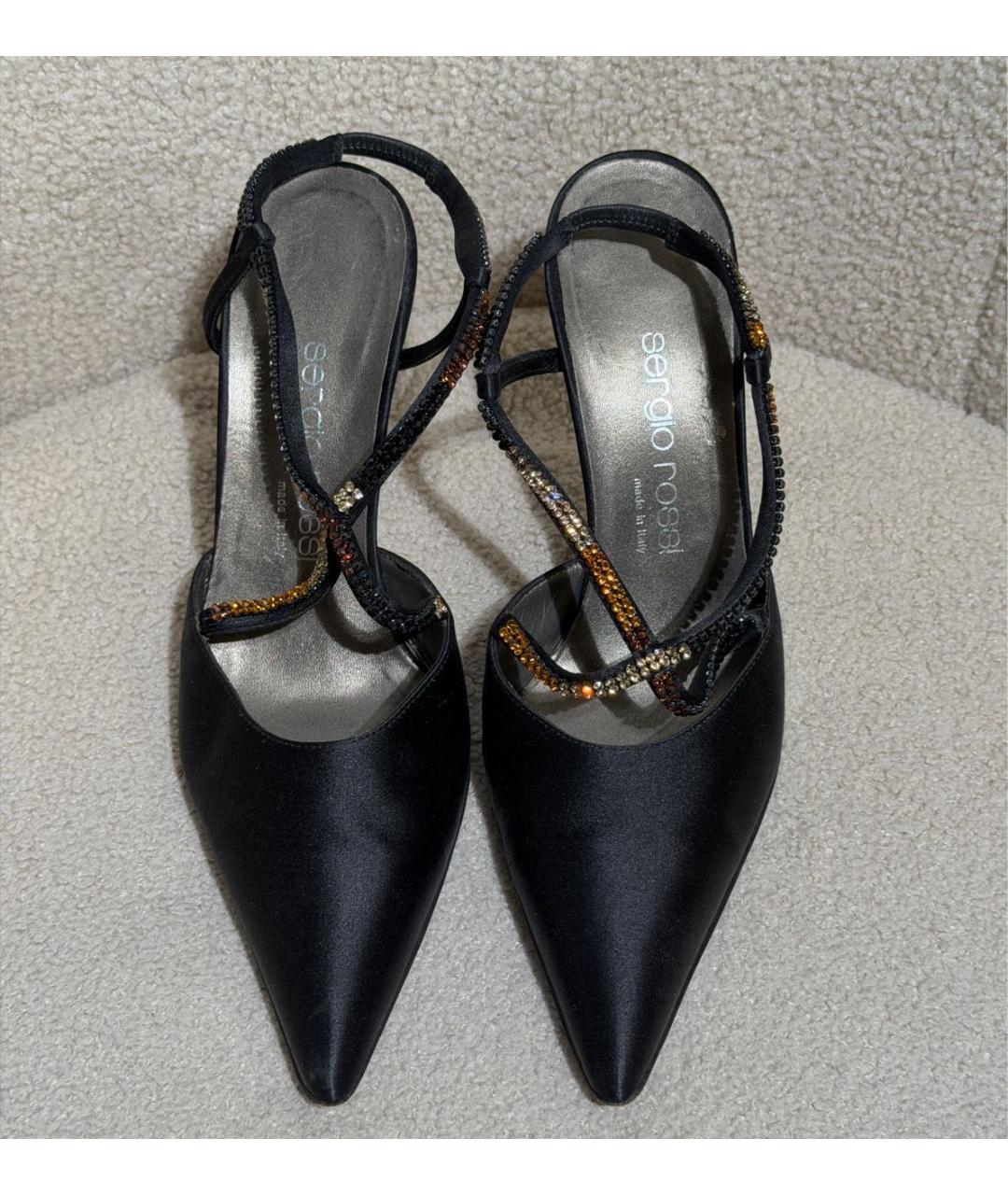 SERGIO ROSSI Черные текстильные туфли, фото 2