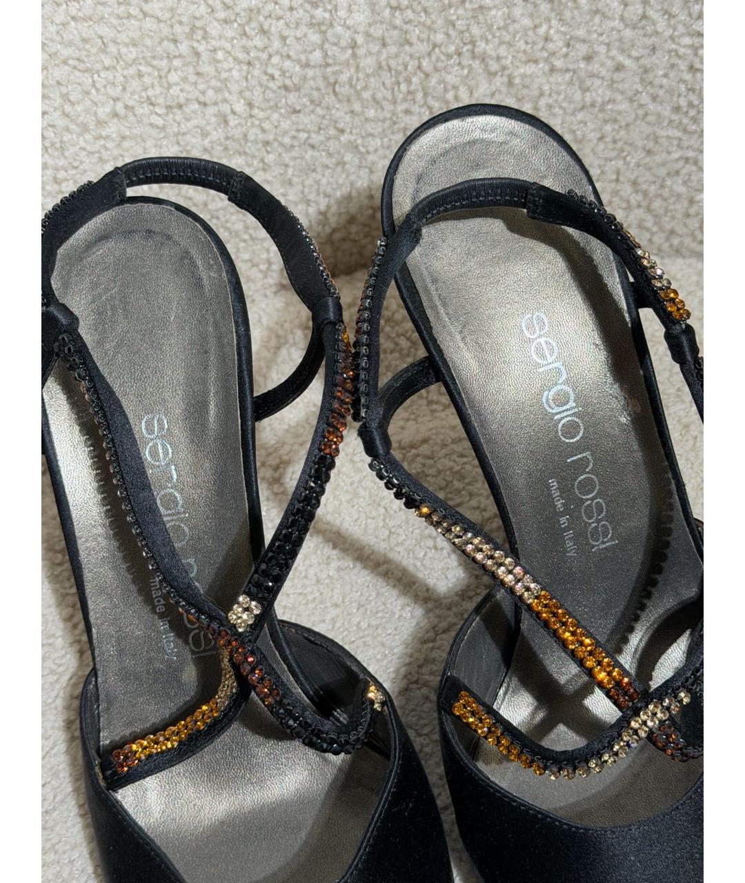 SERGIO ROSSI Черные текстильные туфли, фото 3