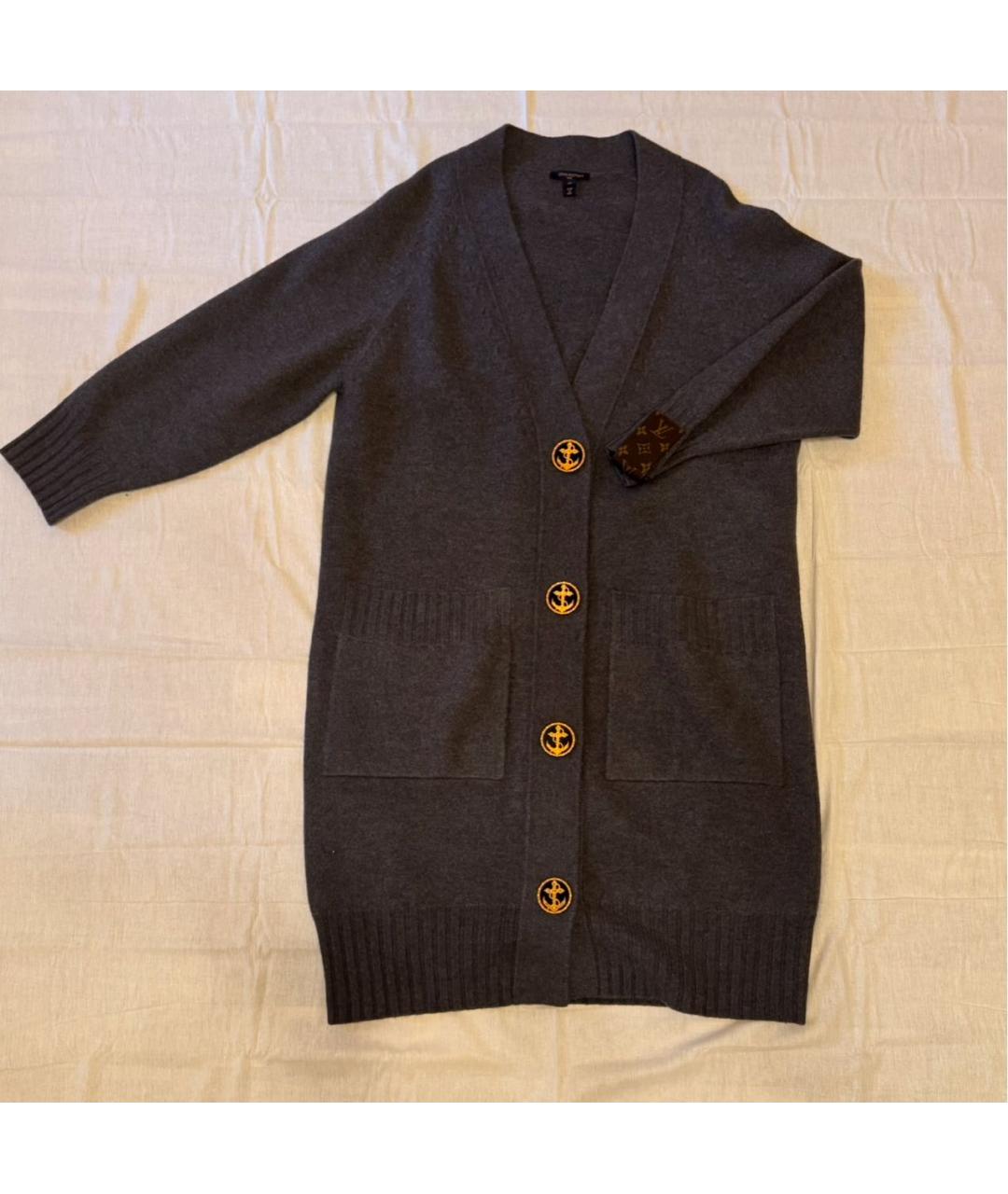 LOUIS VUITTON Серое шерстяное пальто, фото 3