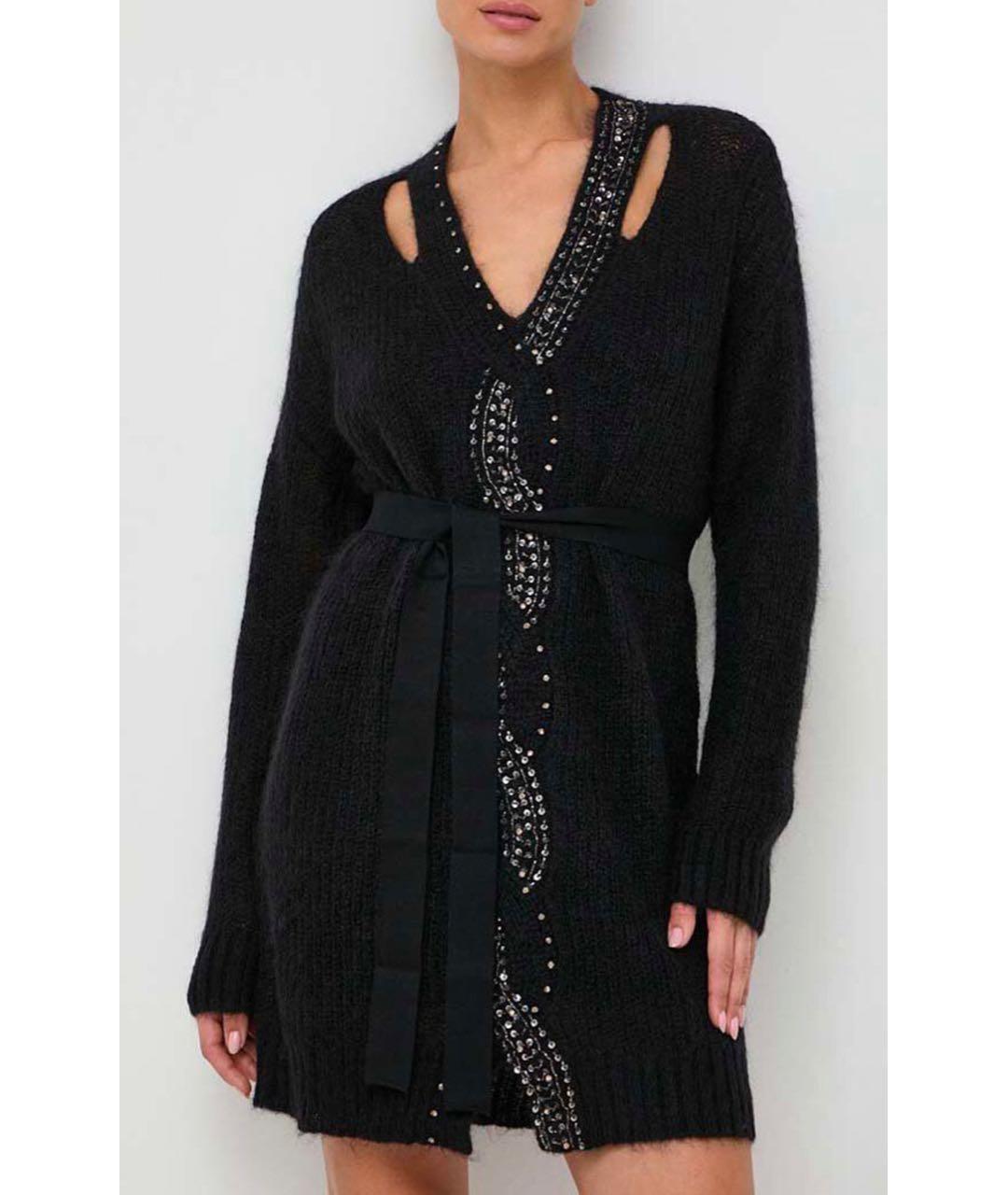 TWIN-SET Черное шерстяное платье, фото 5