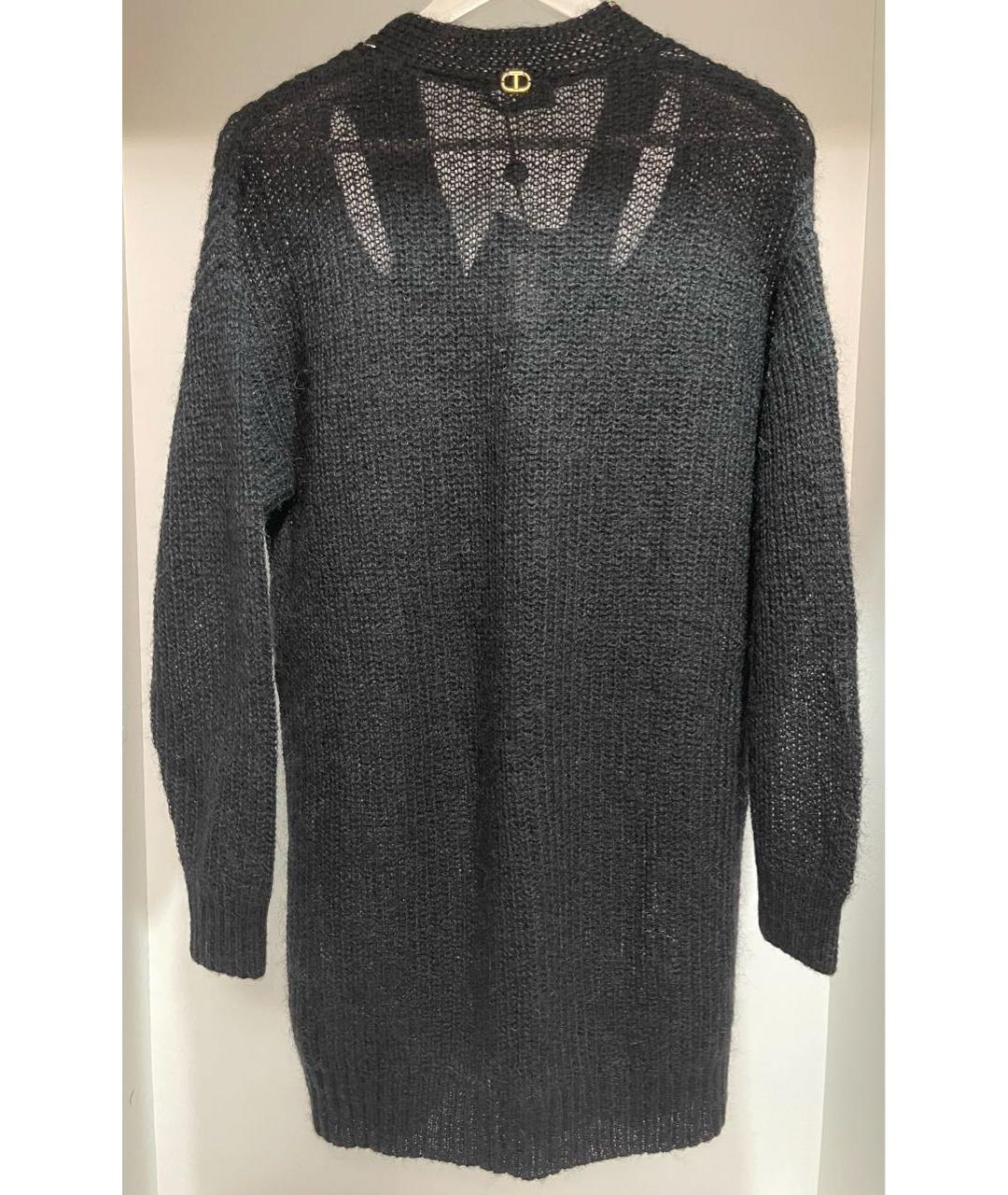 TWIN-SET Черное шерстяное платье, фото 3