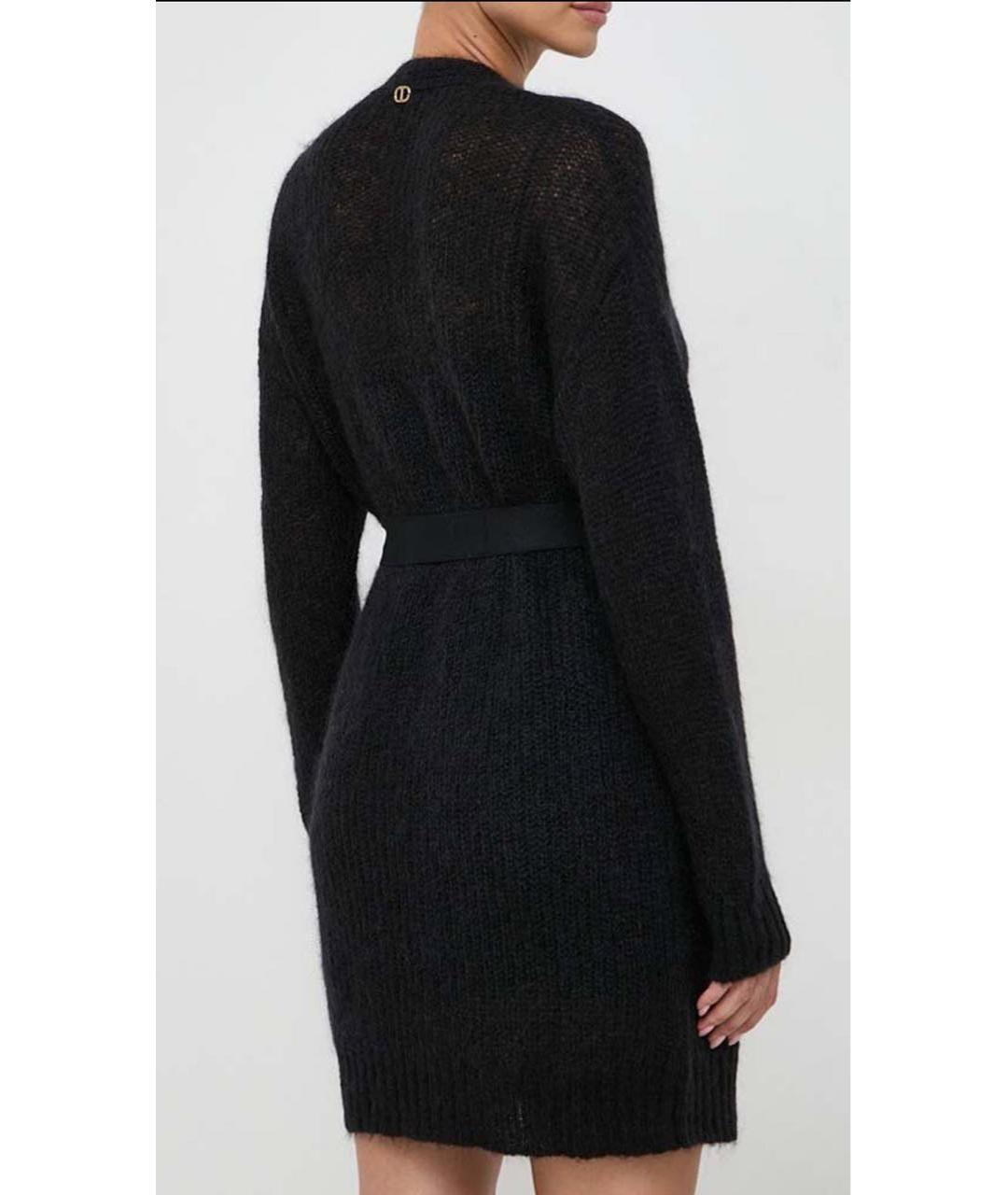 TWIN-SET Черное шерстяное платье, фото 6