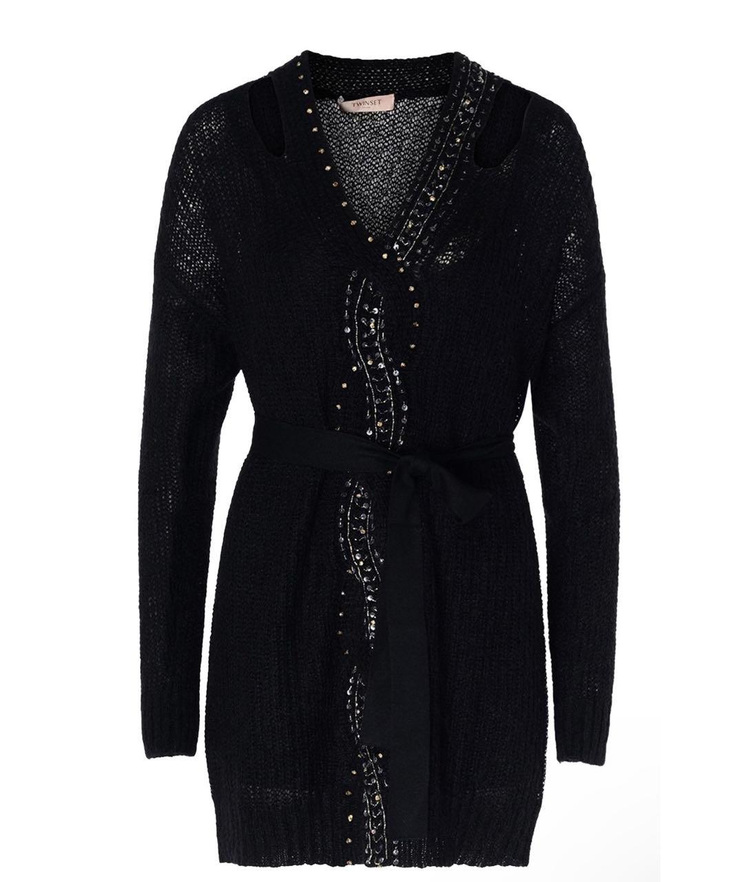TWIN-SET Черное шерстяное платье, фото 1