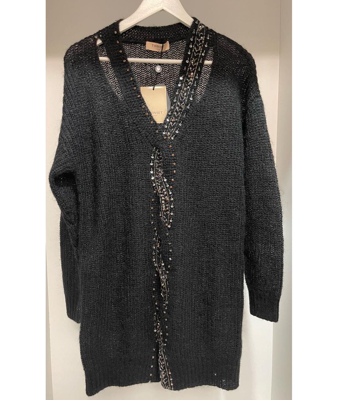 TWIN-SET Черное шерстяное платье, фото 2