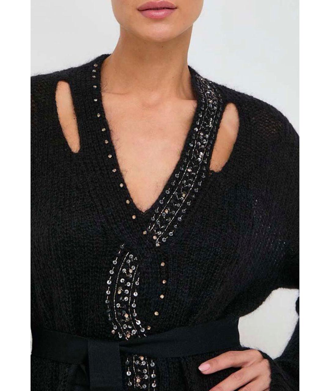 TWIN-SET Черное шерстяное платье, фото 7