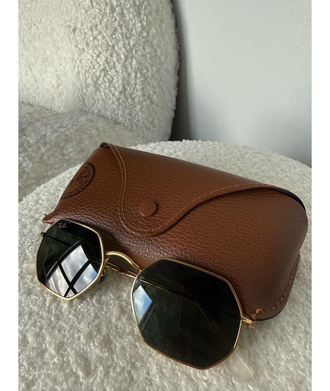 RAY BAN Черные металлические солнцезащитные очки, фото 6