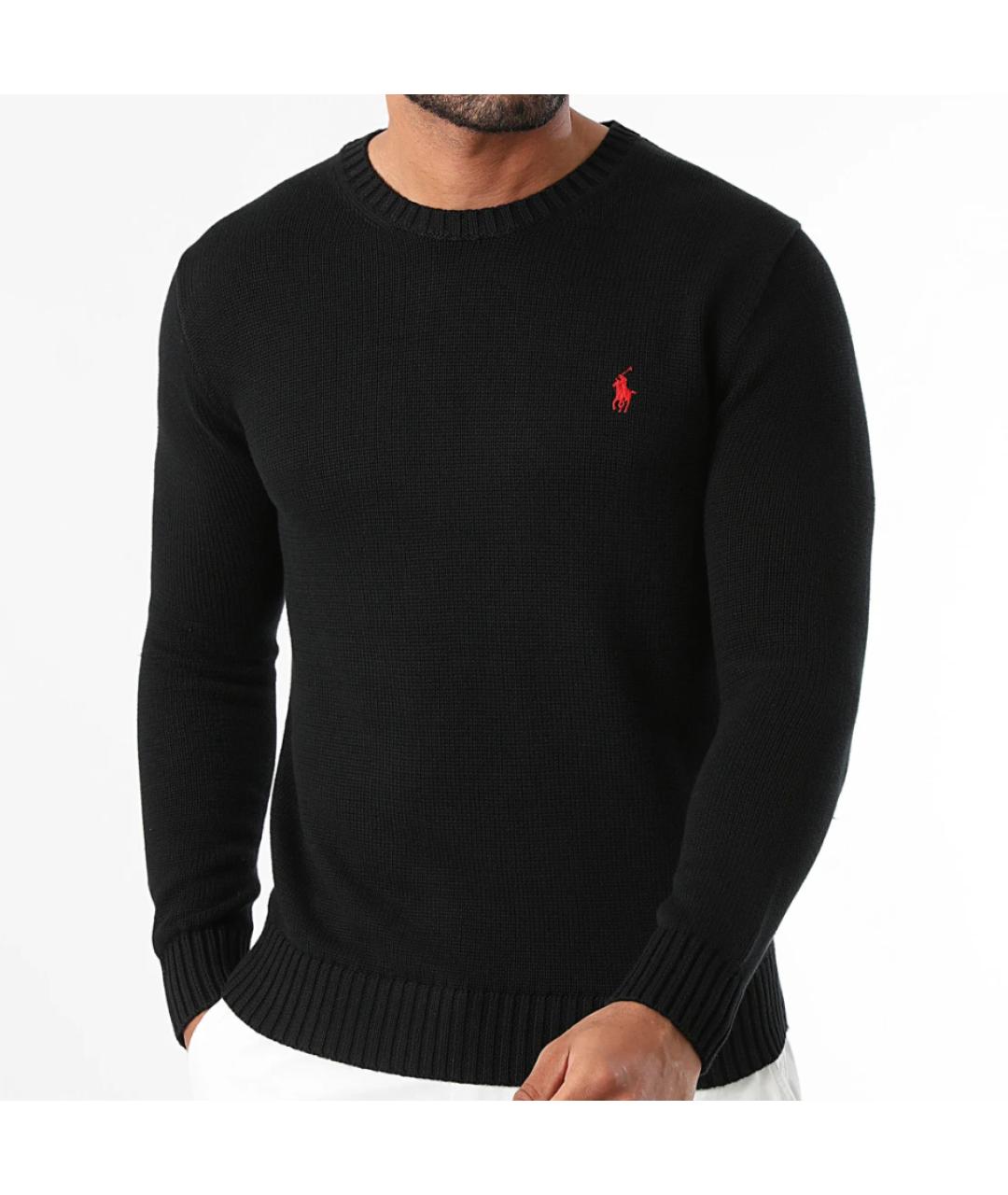 POLO RALPH LAUREN Черный хлопковый джемпер / свитер, фото 6