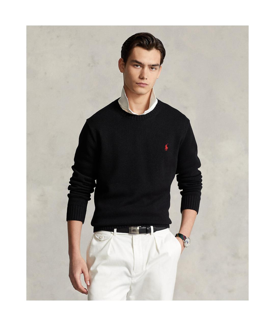 POLO RALPH LAUREN Черный хлопковый джемпер / свитер, фото 7