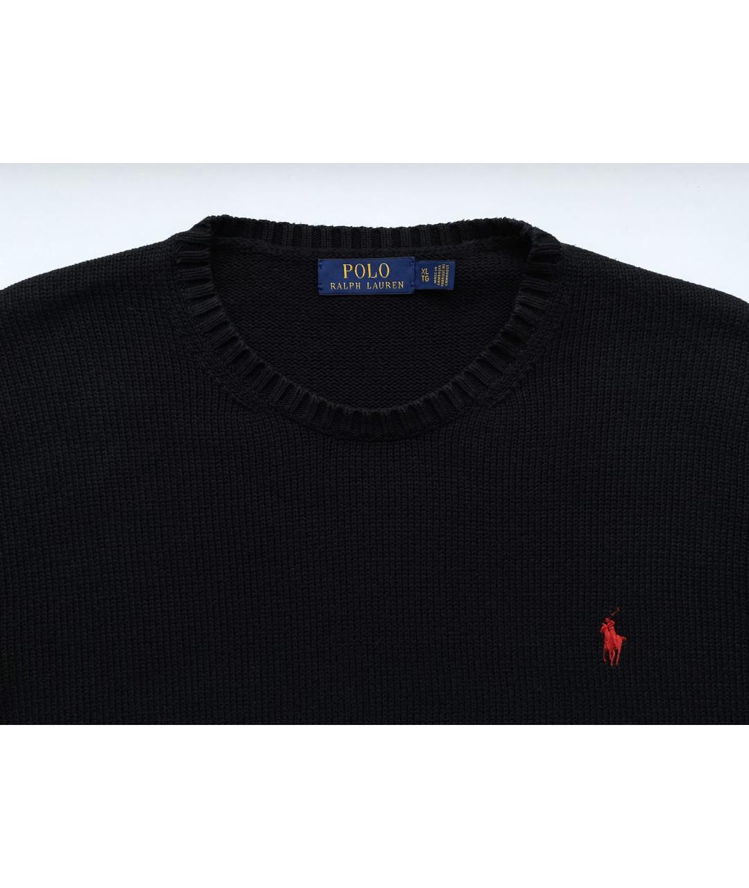 POLO RALPH LAUREN Черный хлопковый джемпер / свитер, фото 2