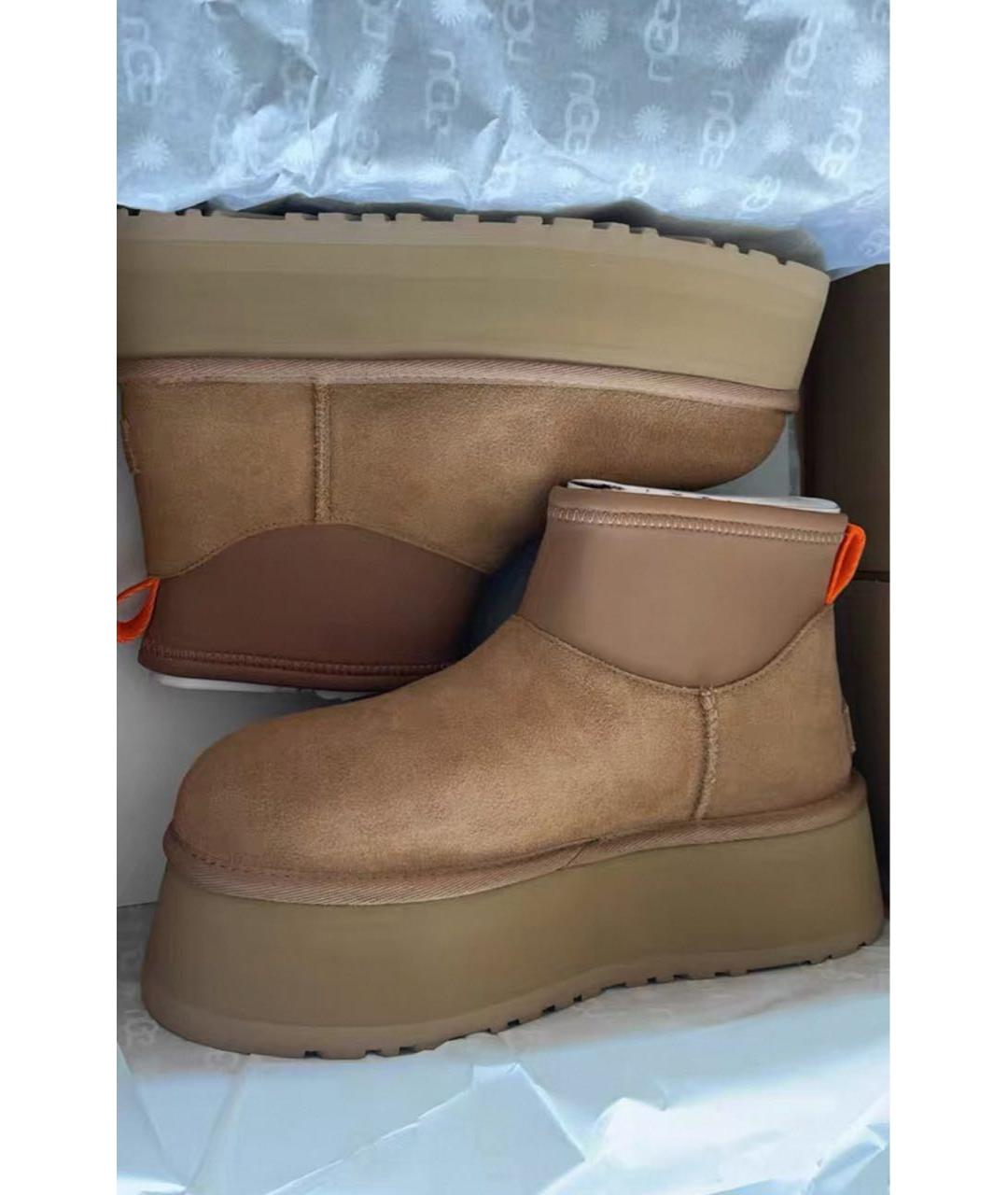 UGG AUSTRALIA Горчичные замшевые полусапоги, фото 2