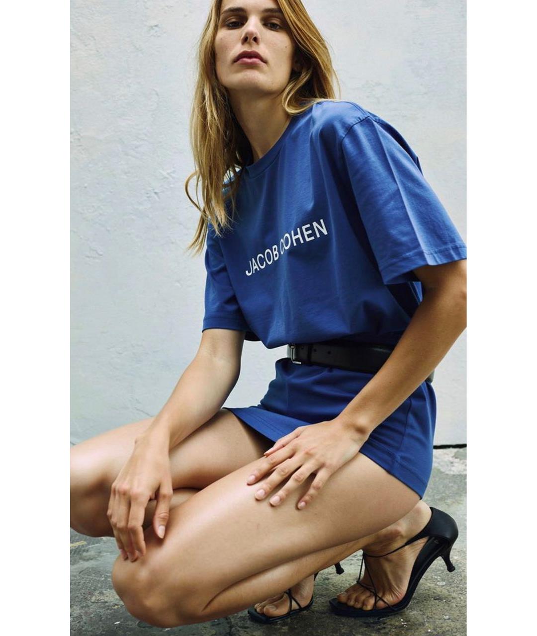 JACOB COHEN Синяя хлопковая футболка, фото 8