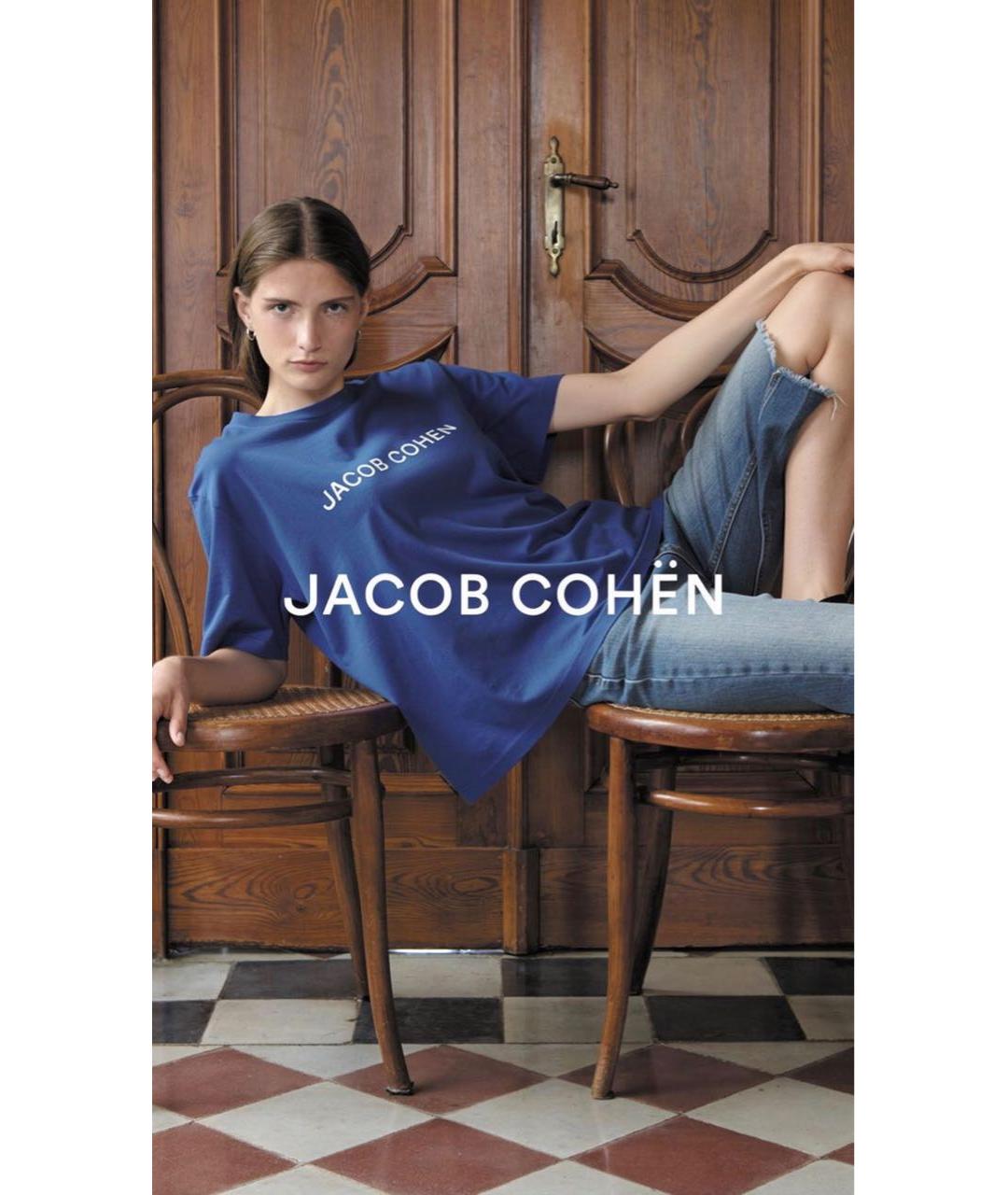 JACOB COHEN Синяя хлопковая футболка, фото 3