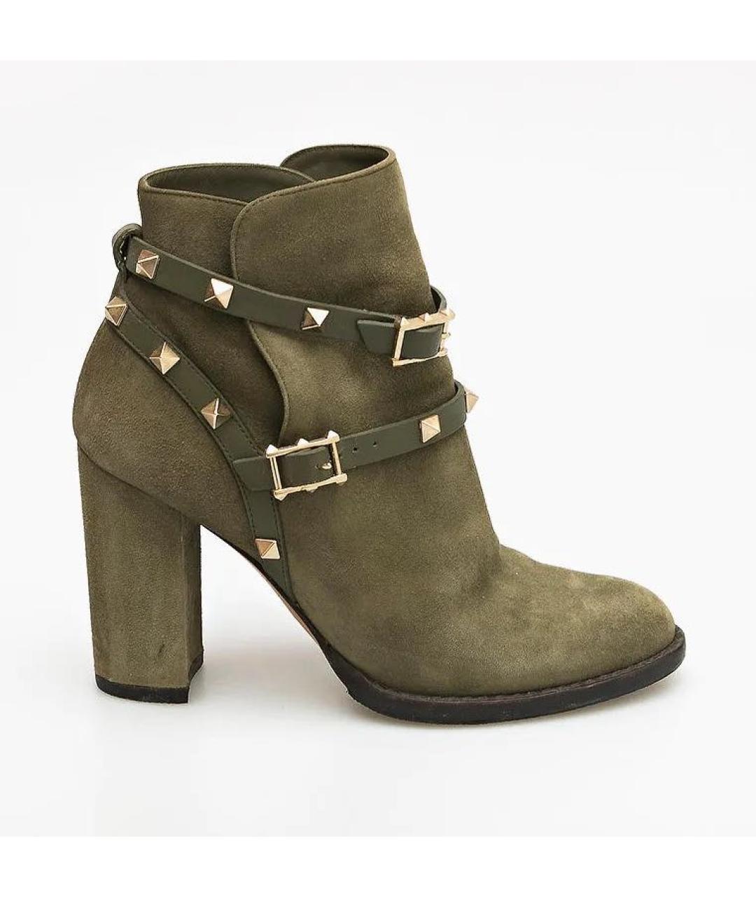 VALENTINO Хаки замшевые ботильоны, фото 8