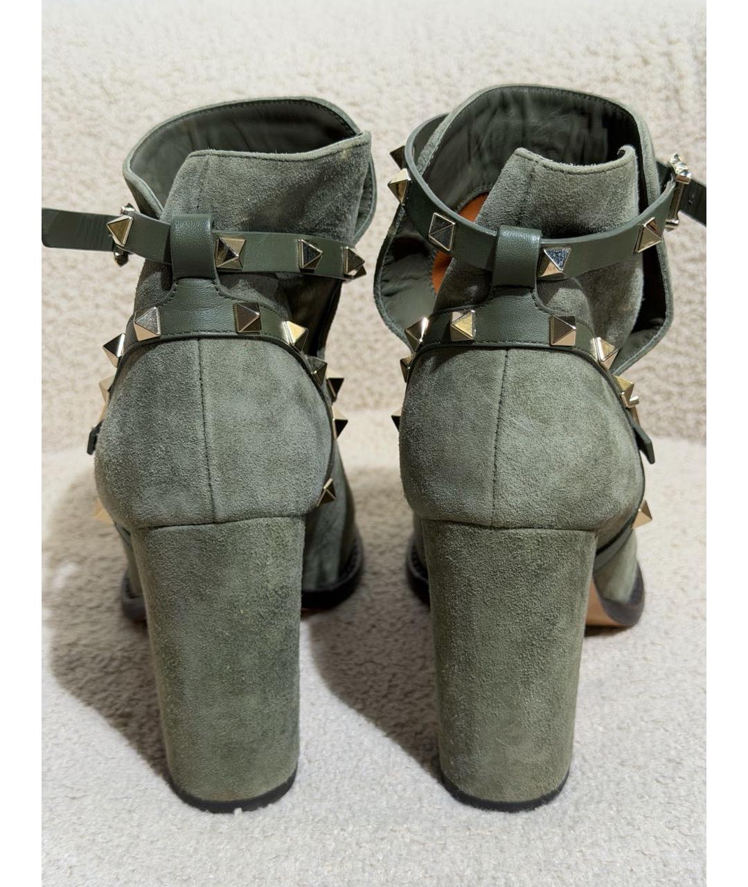 VALENTINO Хаки замшевые ботильоны, фото 4