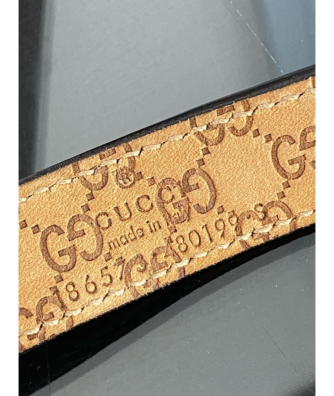 GUCCI Черный кожаный ремень, фото 3