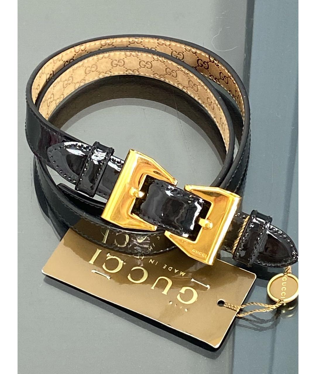 GUCCI Черный кожаный ремень, фото 2