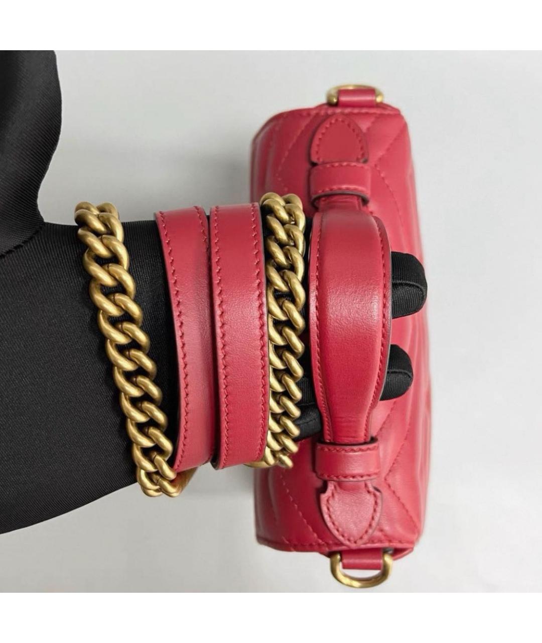 GUCCI Красная кожаная сумка через плечо, фото 4