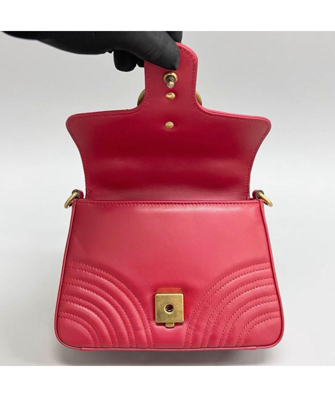 GUCCI Красная кожаная сумка через плечо, фото 3