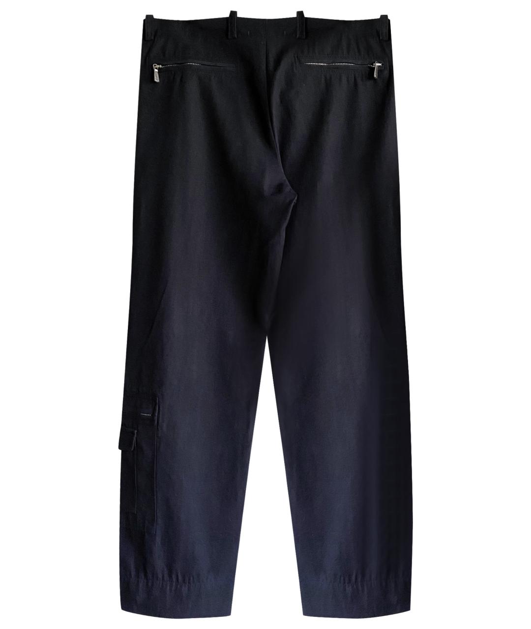 VERSACE Темно-синие шерстяные повседневные брюки, фото 11