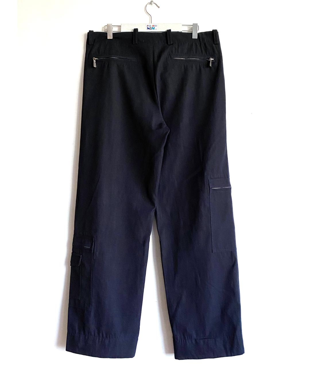 VERSACE Темно-синие шерстяные повседневные брюки, фото 2