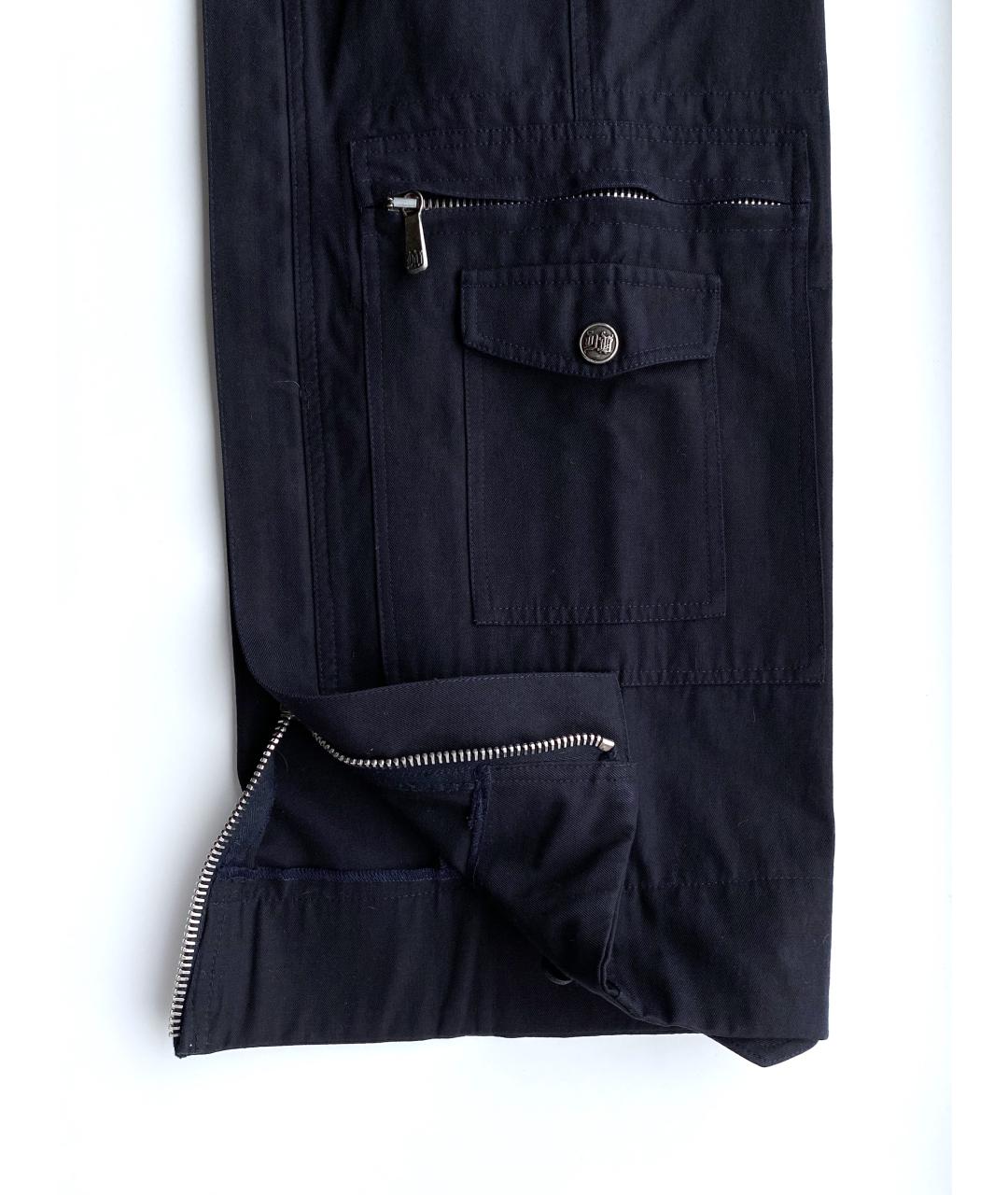 VERSACE Темно-синие шерстяные повседневные брюки, фото 8