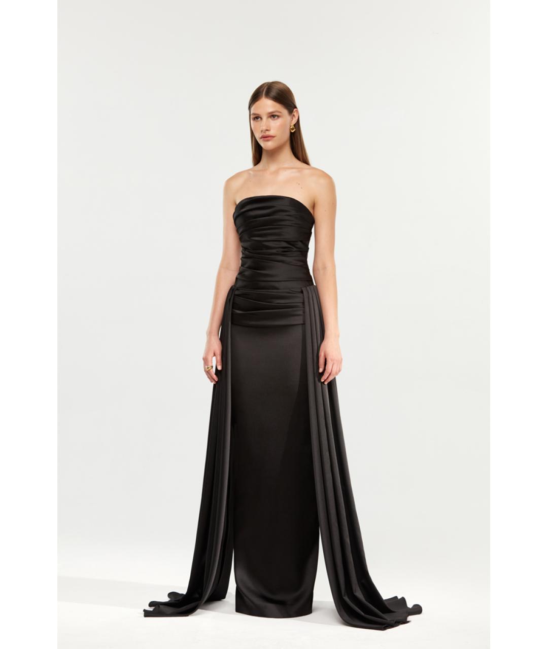 RASARIO Черное атласное вечернее платье, фото 2