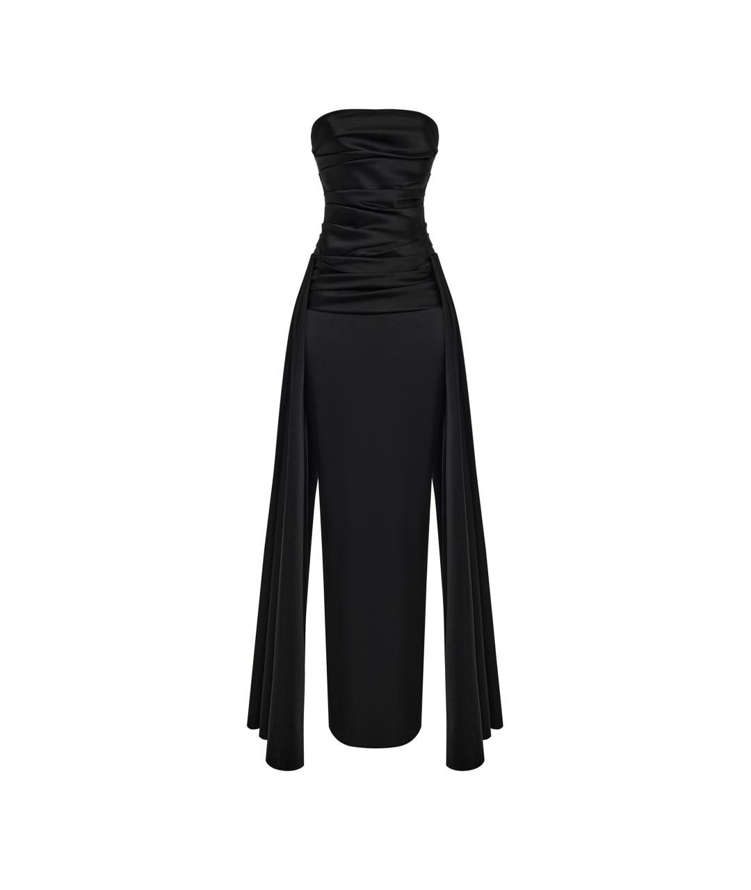 RASARIO Черное атласное вечернее платье, фото 1