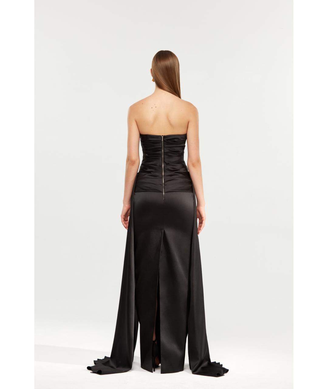 RASARIO Черное атласное вечернее платье, фото 5