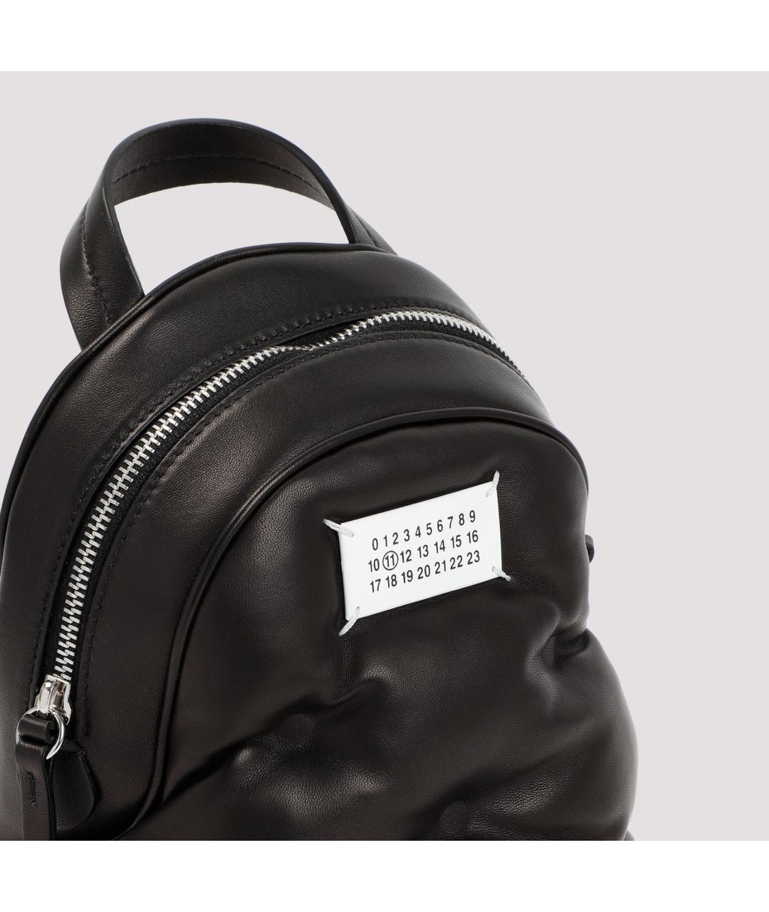 MAISON MARGIELA Черный кожаный рюкзак, фото 4