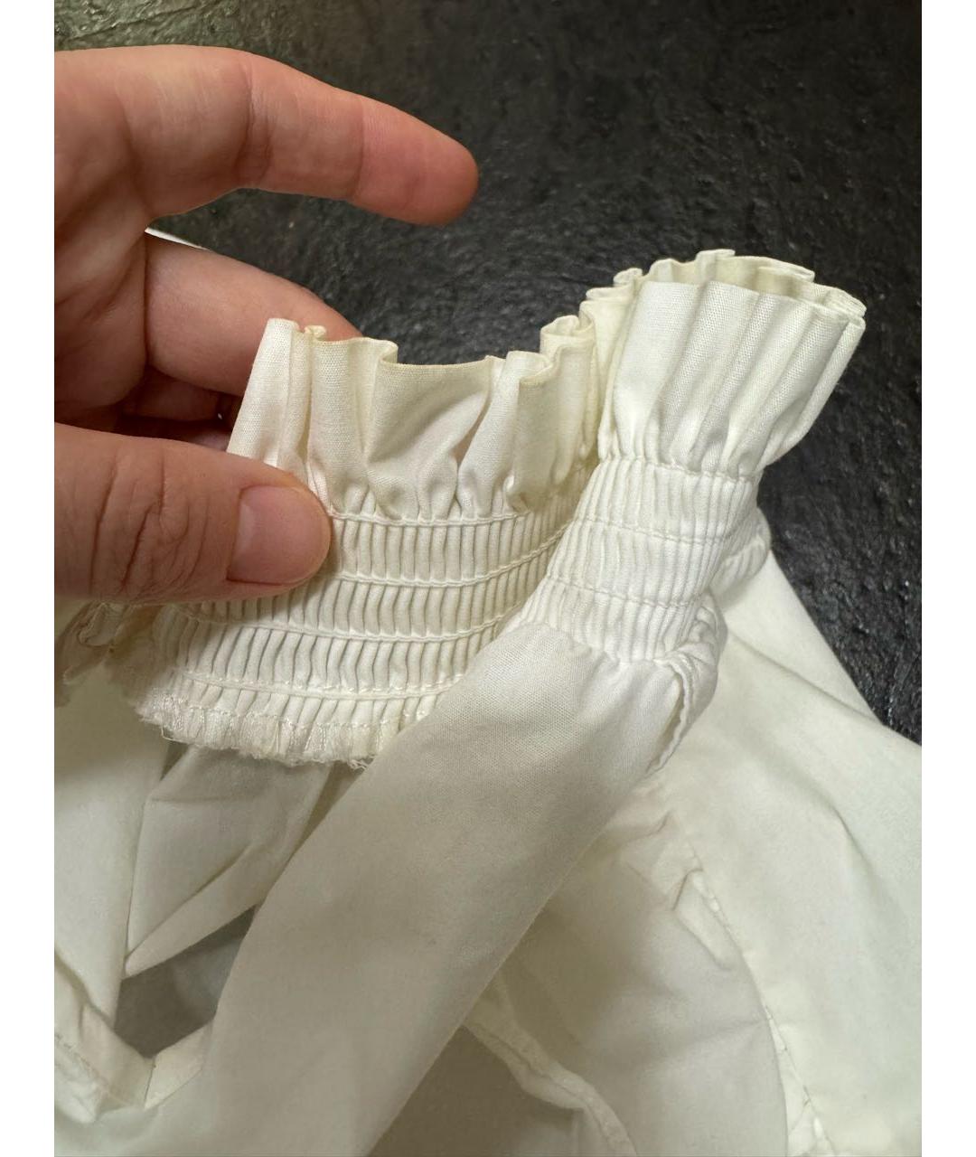 MAJE Белая хлопковая блузы, фото 5