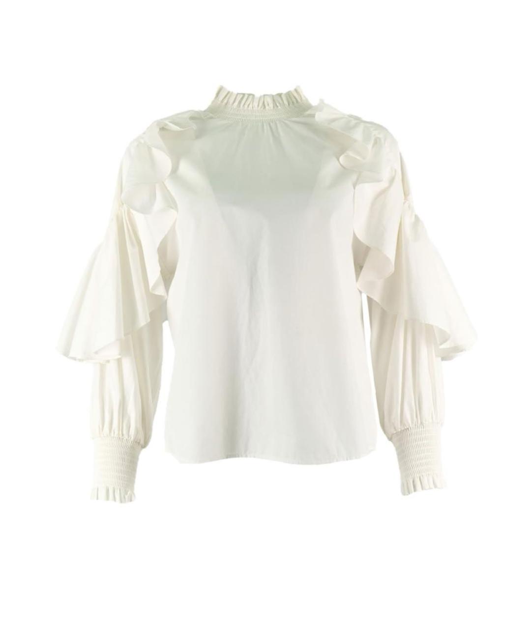 MAJE Белая хлопковая блузы, фото 1