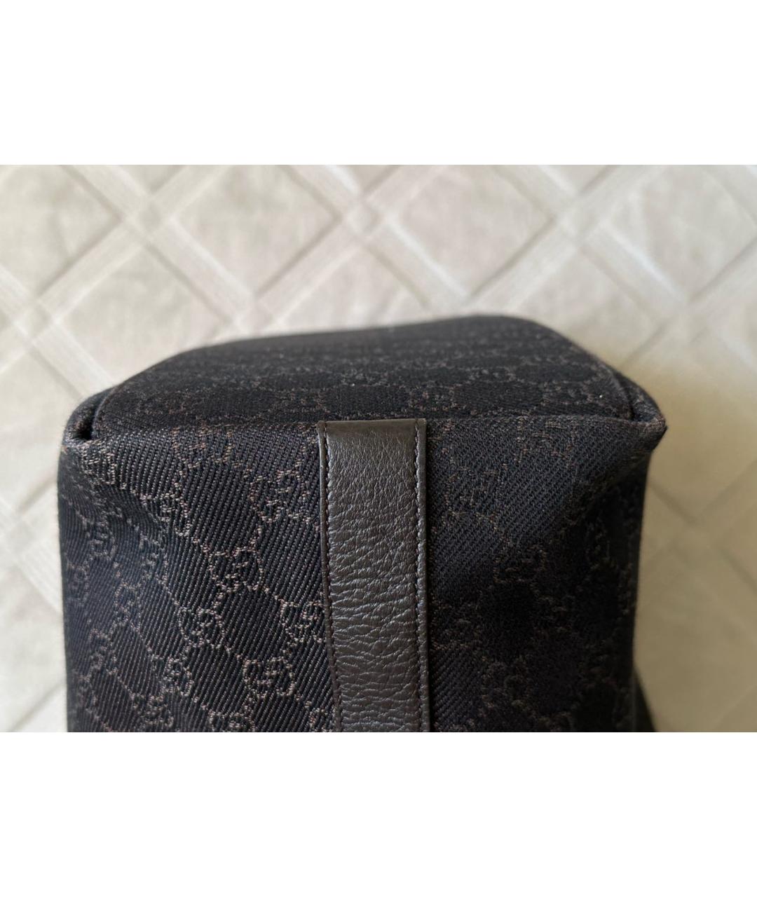 GUCCI Коричневая тканевая сумка с короткими ручками, фото 6