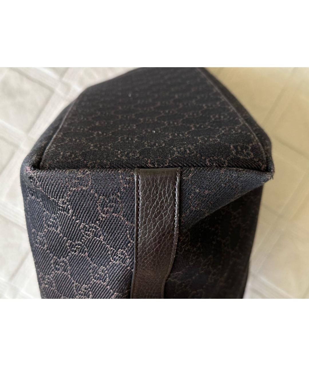GUCCI Коричневая тканевая сумка с короткими ручками, фото 7