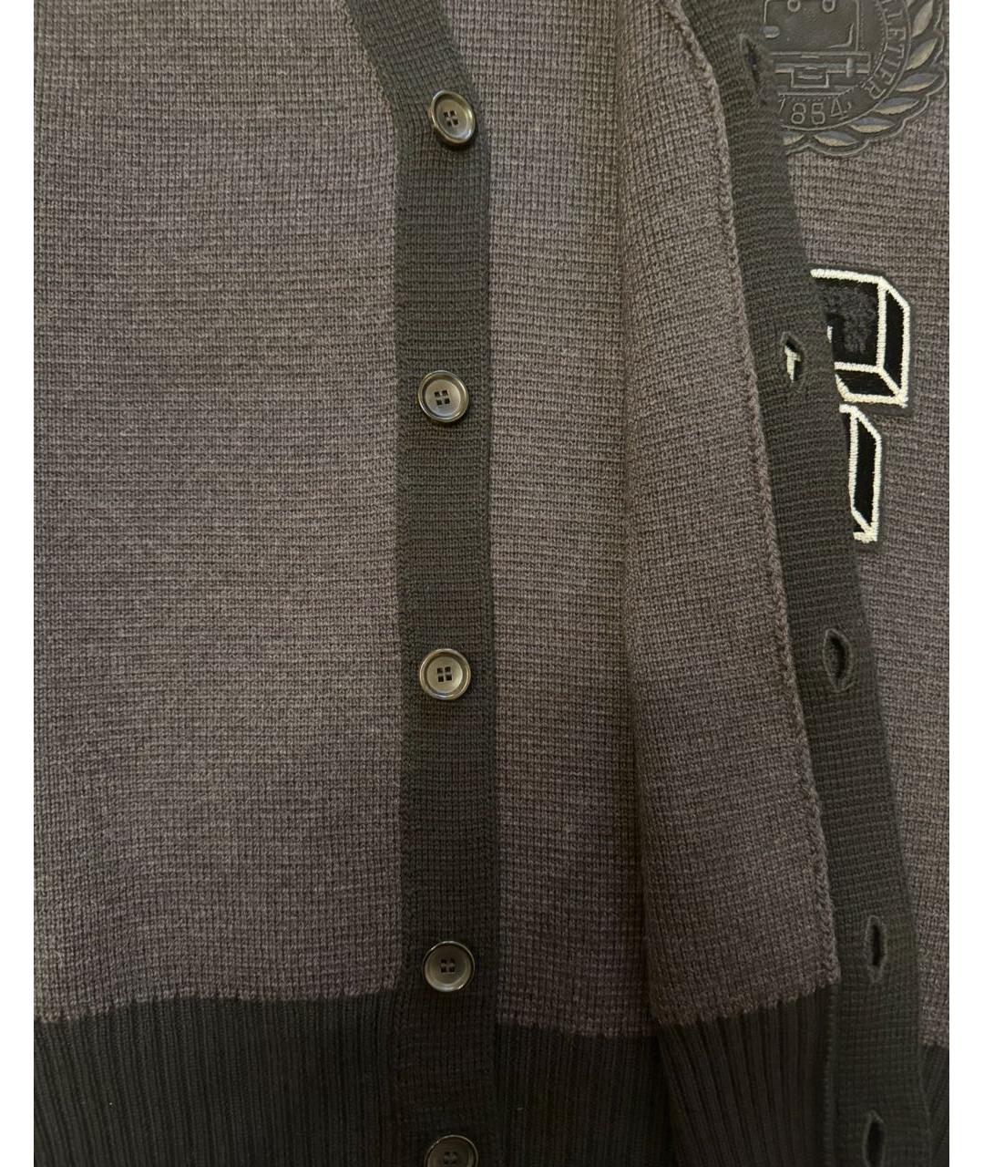LOUIS VUITTON Антрацитовый шерстяной кардиган, фото 5