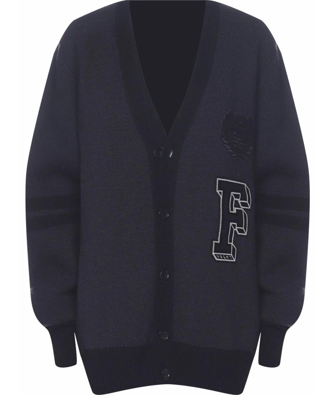 LOUIS VUITTON Антрацитовый шерстяной кардиган, фото 1