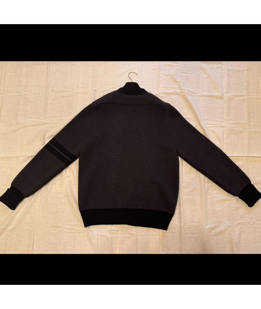 LOUIS VUITTON Антрацитовый шерстяной кардиган, фото 8