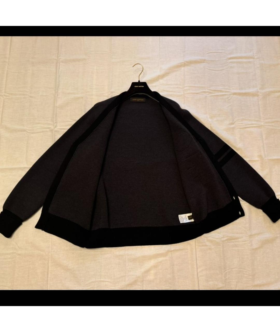 LOUIS VUITTON Антрацитовый шерстяной кардиган, фото 7