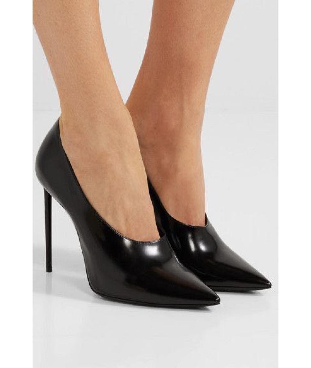 SAINT LAURENT Черные кожаные туфли, фото 5