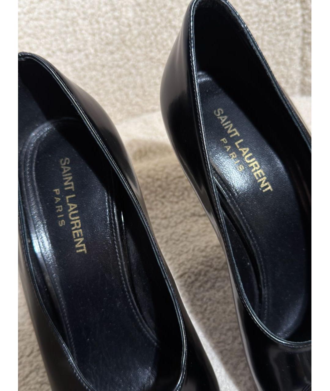 SAINT LAURENT Черные кожаные туфли, фото 3