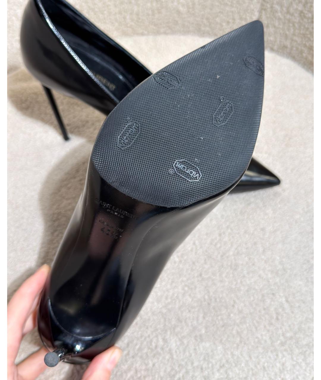 SAINT LAURENT Черные кожаные туфли, фото 8