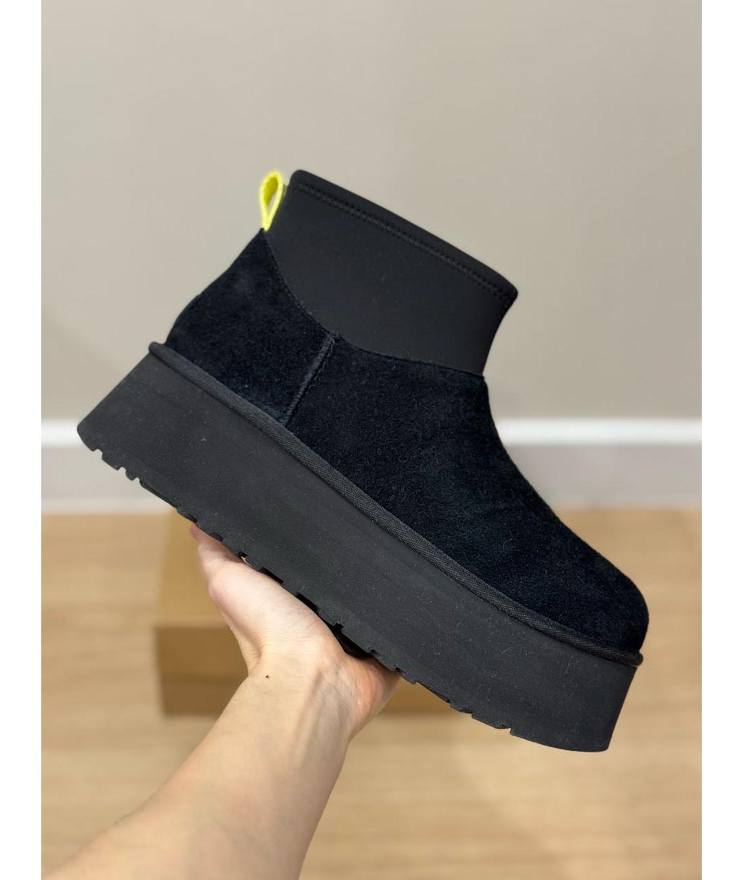 UGG AUSTRALIA Черные замшевые полусапоги, фото 4