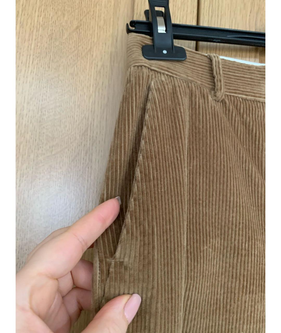WEEKEND MAX MARA Коричневые бархатные брюки широкие, фото 4