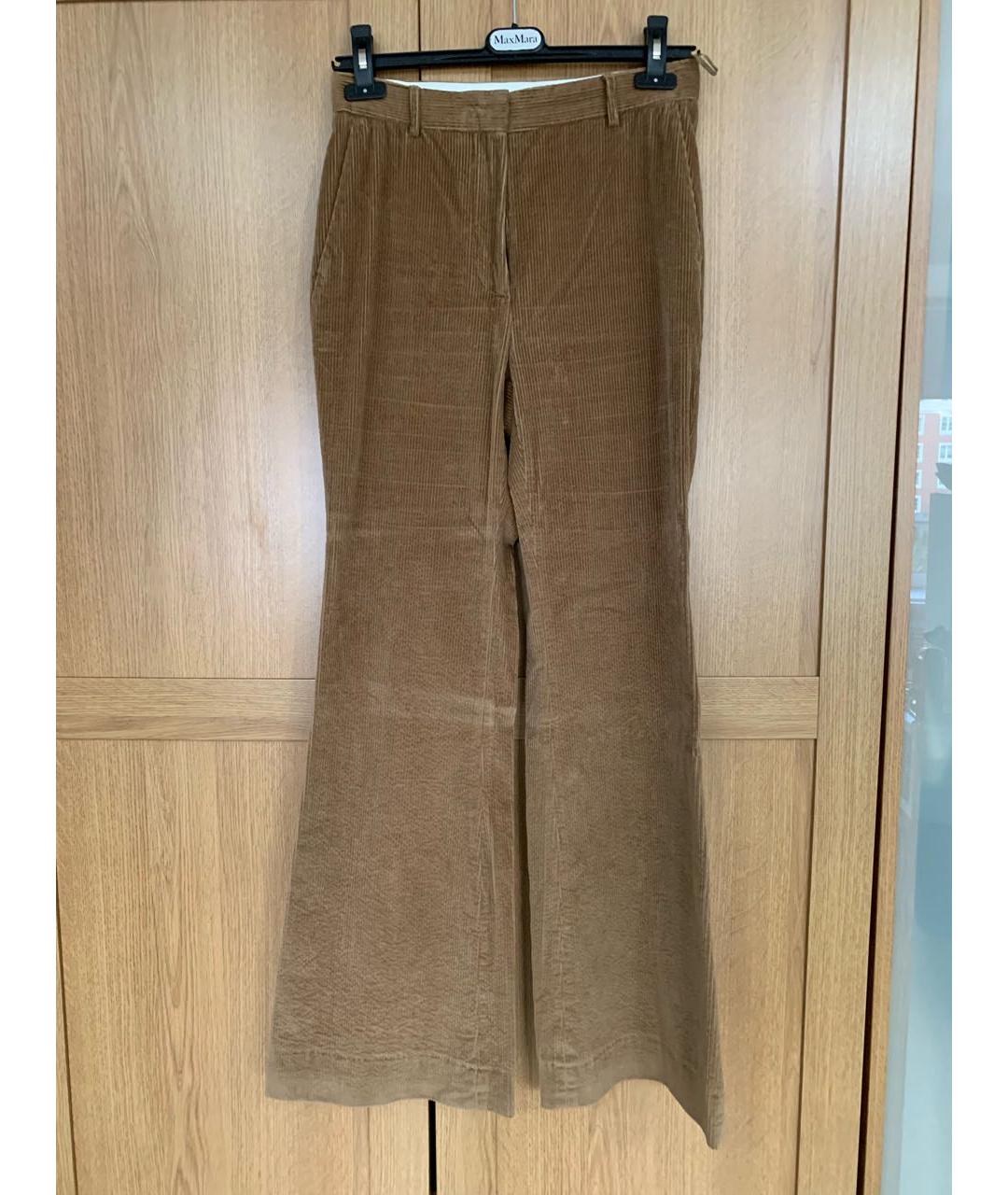 WEEKEND MAX MARA Коричневые бархатные брюки широкие, фото 9