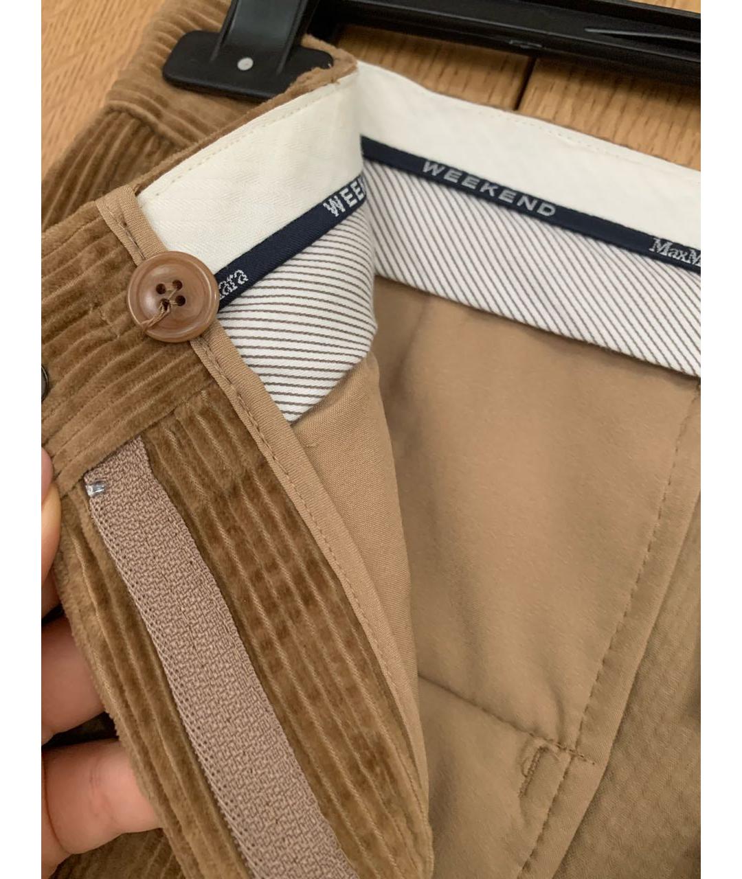 WEEKEND MAX MARA Коричневые бархатные брюки широкие, фото 5