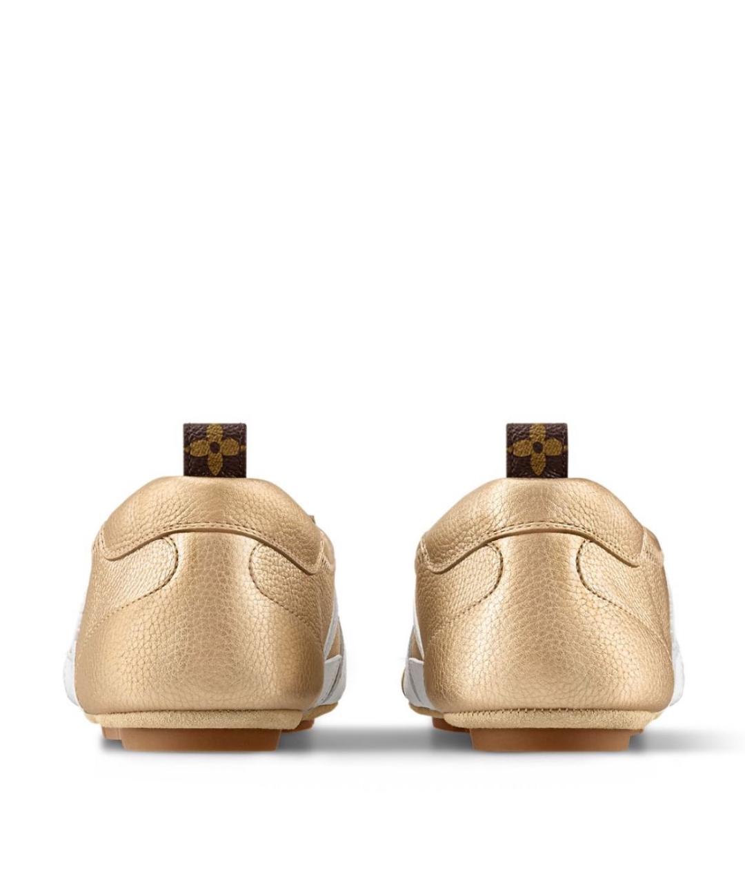 LOUIS VUITTON Золотые кожаные кеды, фото 4