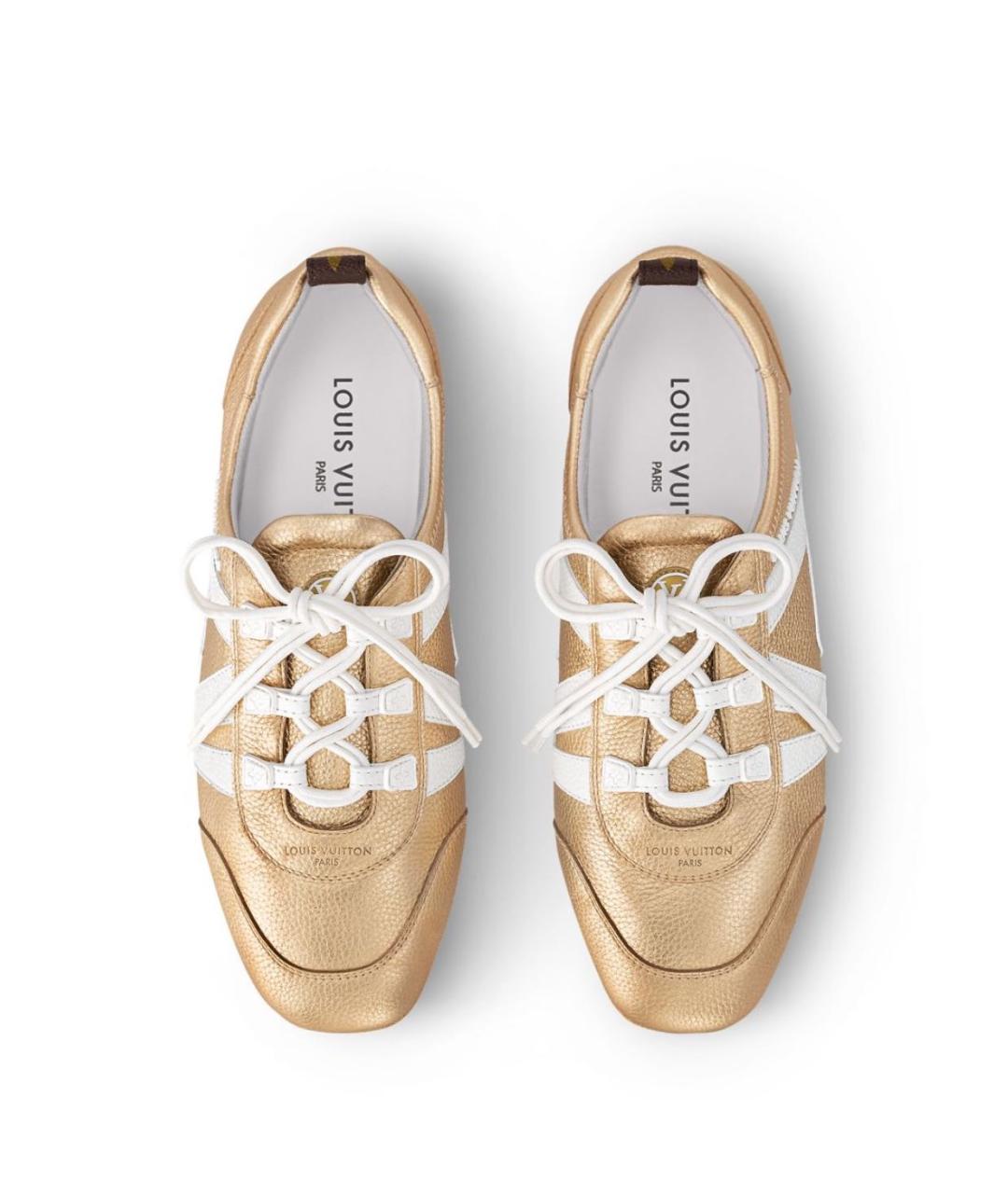 LOUIS VUITTON Золотые кожаные кеды, фото 3